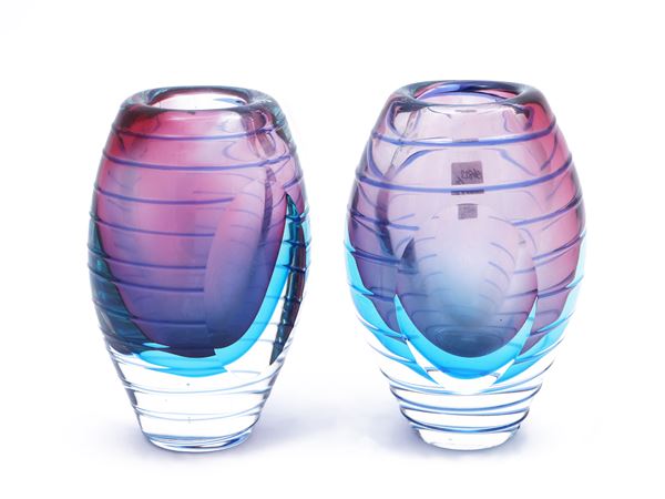 Pair of submerged glass vases