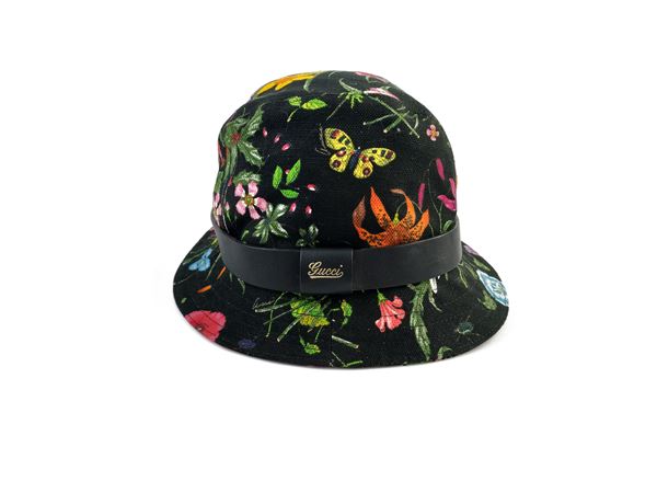 Gucci, Flora bucket hat in cotton and linen