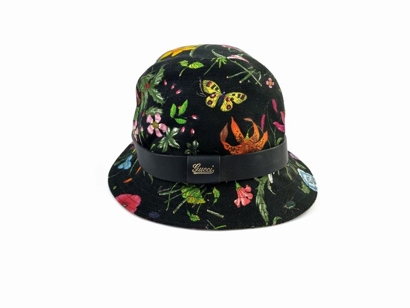 Gucci, Cappello Bucket Flora in Cotone e Lino