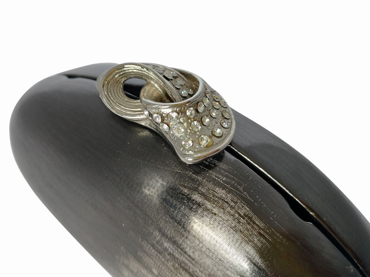 Rodo, Clutch Antracite in Metallo Spazzolato
