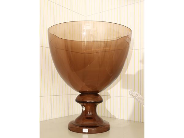 Seguso smoky colored cup vase