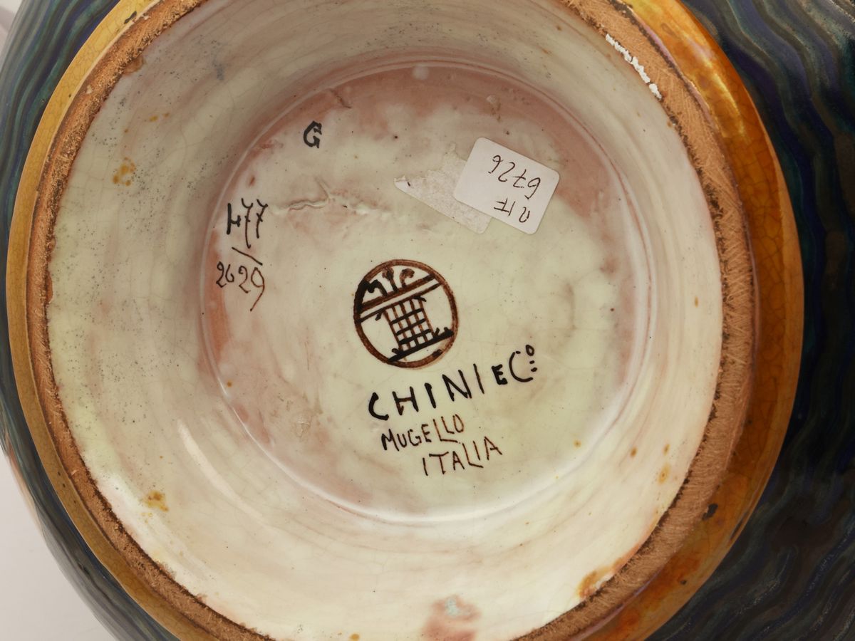 Vaso Globulare in Terracotta Invetriata a Lustro, Tito Chini