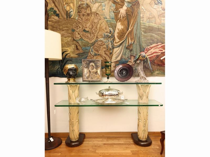 Consolle in Legno Laccato Ad Imitazione Dell'avorio, Attribuibile a Giovanni Gariboldi