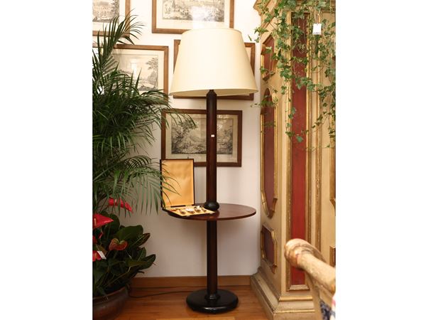 Tavolino-lampada in palissandro e rovere