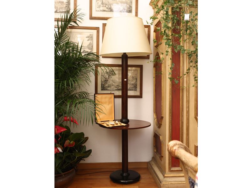 Tavolino-lampada in Palissandro e Rovere