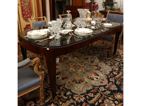 Rosewood dining table, attributable to Vittorio Dassi