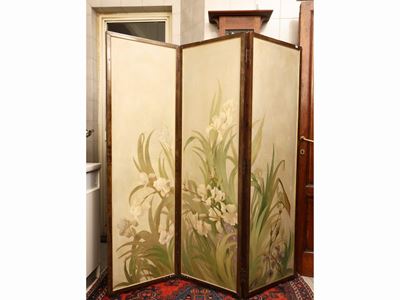 Paravento a Tre Ante di Gusto Art Nouveau