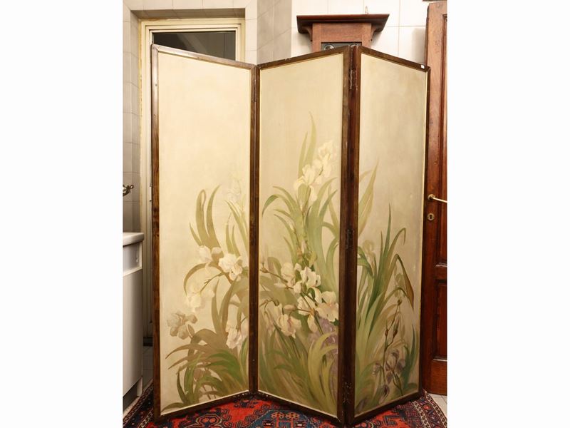Paravento a Tre Ante di Gusto Art Nouveau