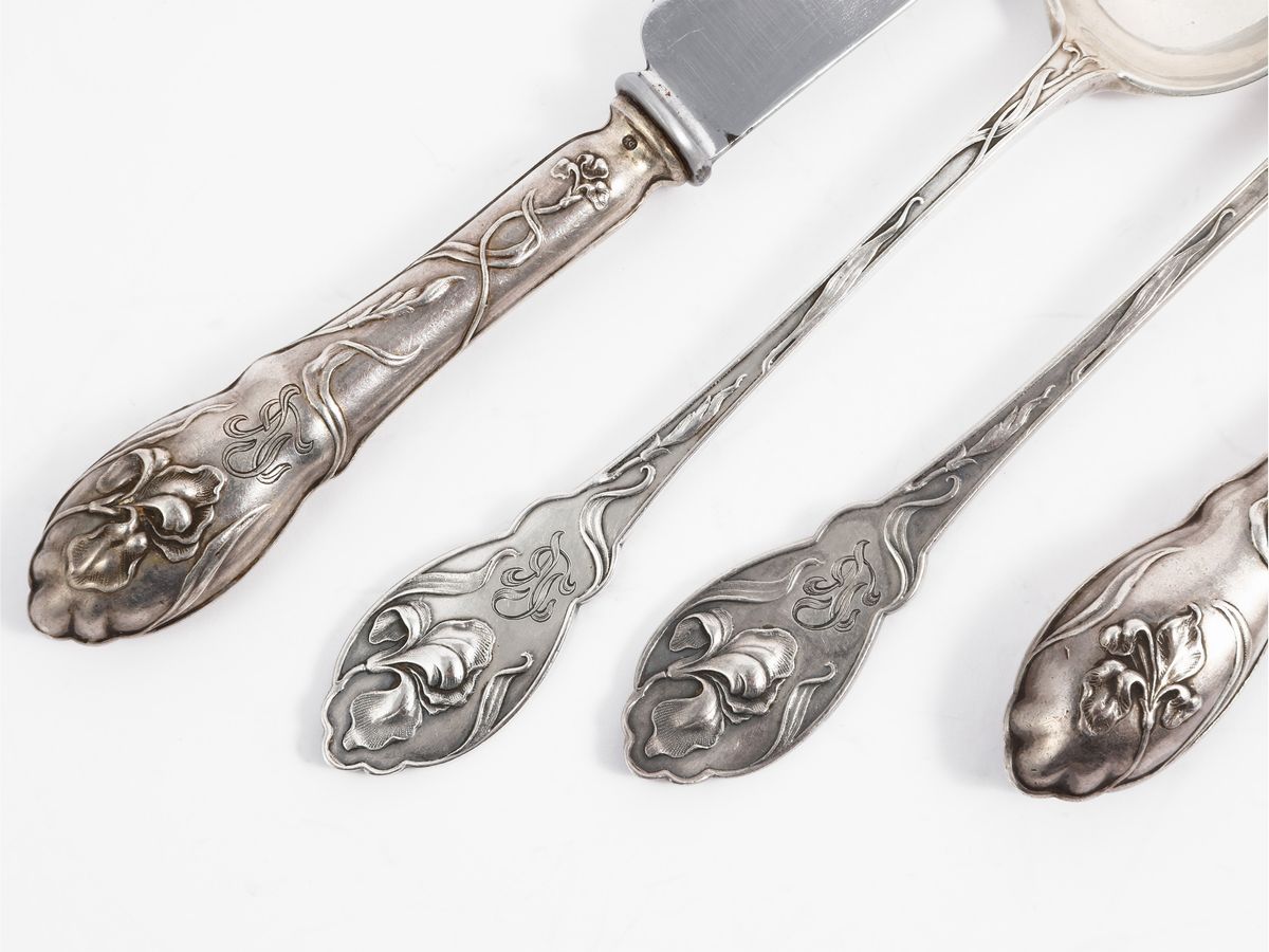 Sevizio di Posate Art Nouveau in Argento, Fabergé