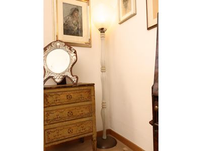 Piantana in Vetro Pulegoso Bianco, Seguso