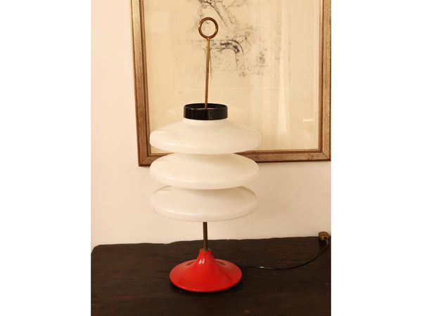 Table lamp in plastic material