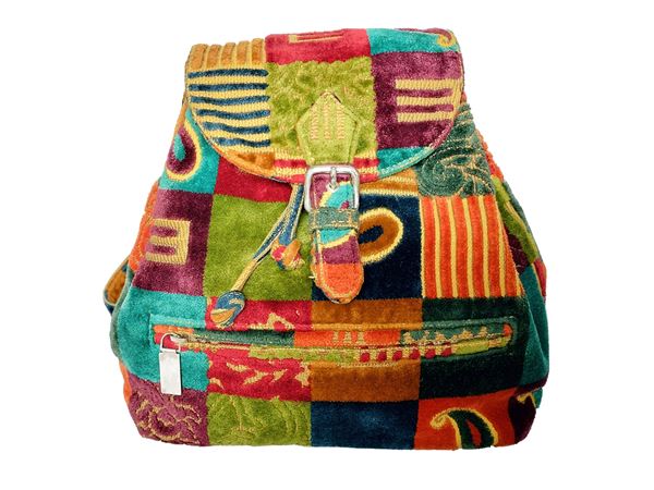 Etro, Multicolored velvet backpack