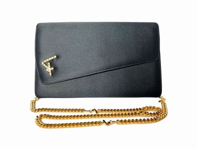 Salvatore Ferragamo, Pochette da Sera in Raso Nero