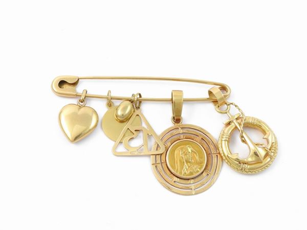 Yellow gold pin  - Auction Jewels and Watches - Maison Bibelot - Casa d'Aste Firenze - Milano
