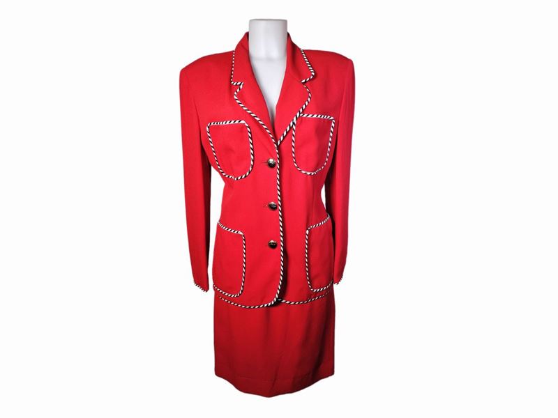 Cheap And Chic By Moschino, Completo in Crêpe Rosso