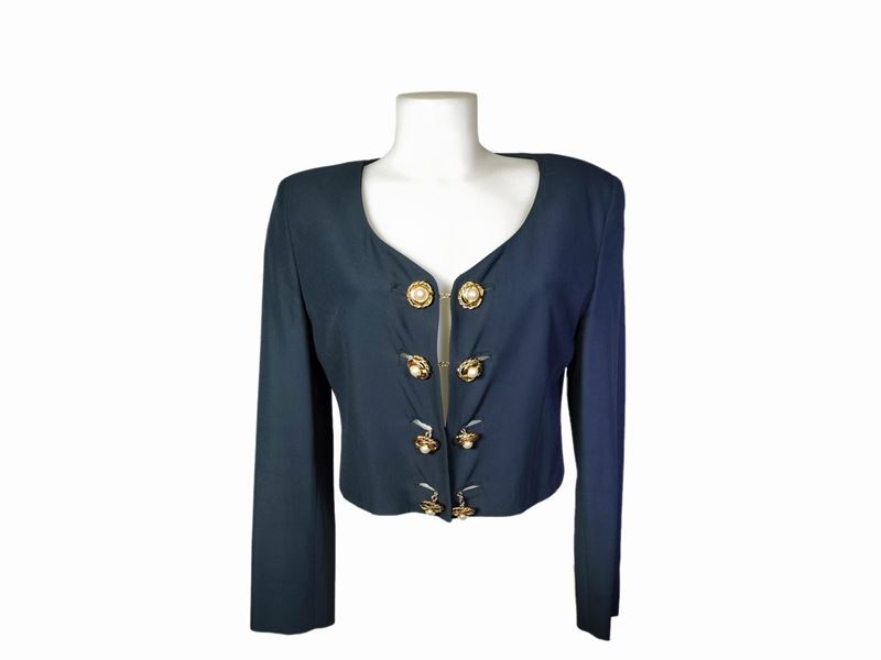 Moschino Couture Cruise Me Baby, Giacchina Corta Blu