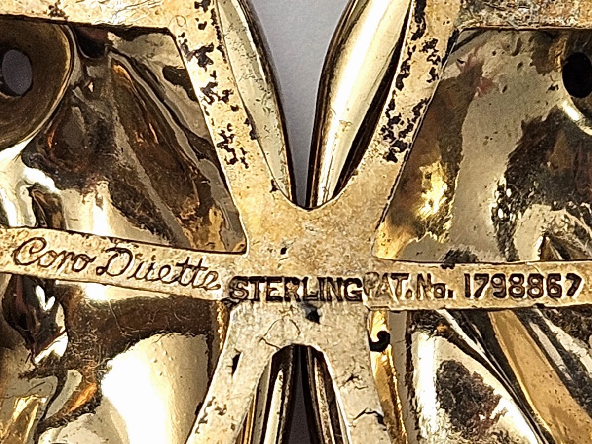 Coro Craft, Spilla Duette 'thorobreds' in Argento Sterling, Adolph Kats