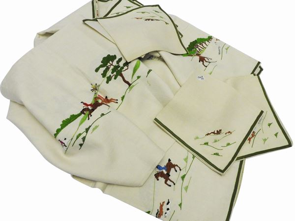 Tovaglia in lino color avorio, Emilia Bellini