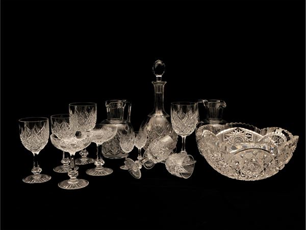 Set of cut crystal glasses