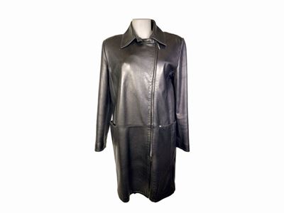 Versace Classic V2, Cappotto in Pelle Nera