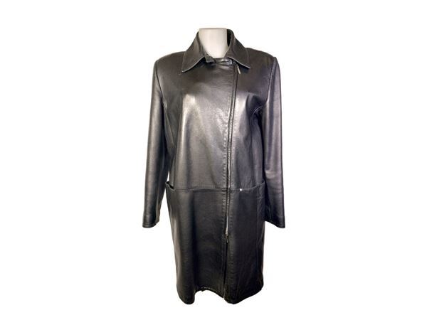 Versace Classic V2, Black leather coat