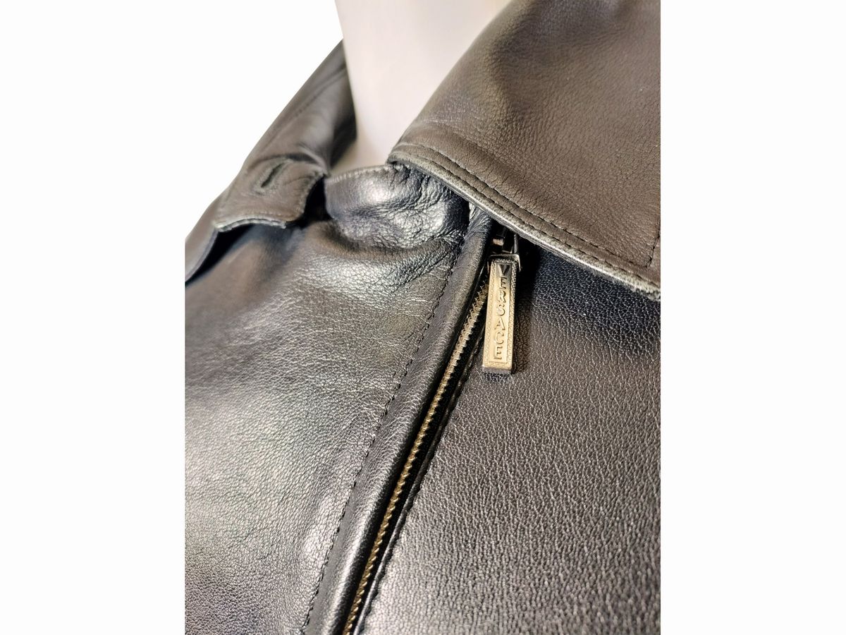 Versace Classic V2, Cappotto in Pelle Nera