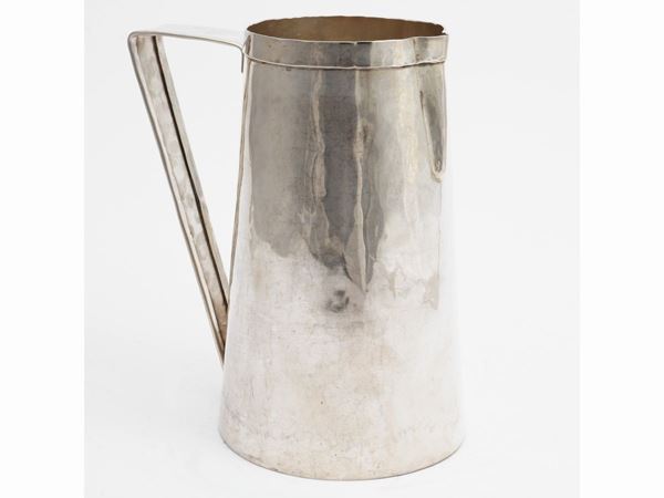Brocca da vino in argento sterling 925 martellato, Brandimarte Firenze