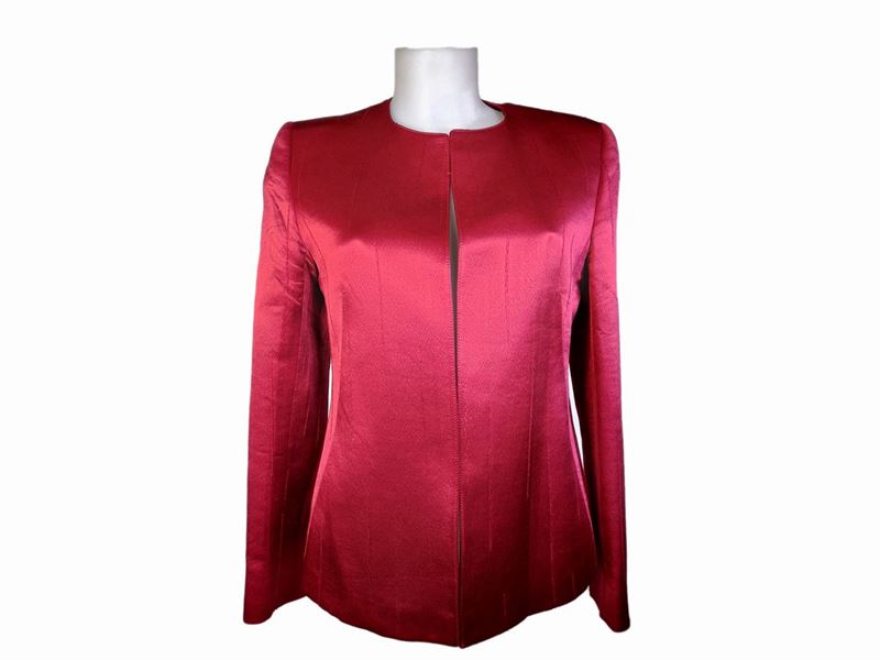 Valentino Miss V, Giacchina Girocollo in Seta Bordeaux