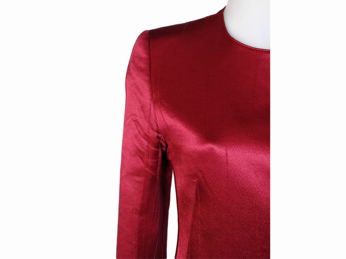 Valentino Miss V, Giacchina Girocollo in Seta Bordeaux