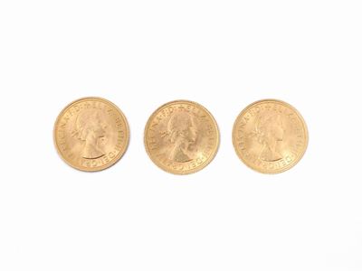 Tre Monete da una Sterlina in Oro