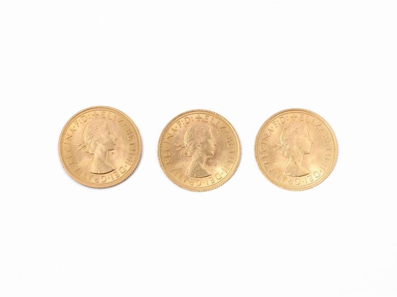 Tre Monete da una Sterlina in Oro