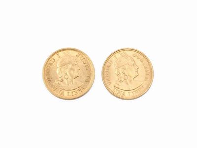 Due Monete da una Libra in Oro
