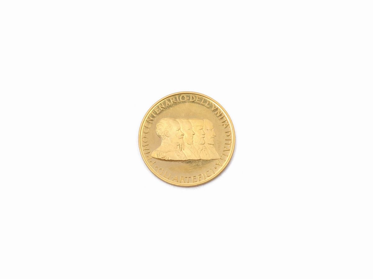 Medaglia Commemorativa Centenario Unità D'italia in Oro