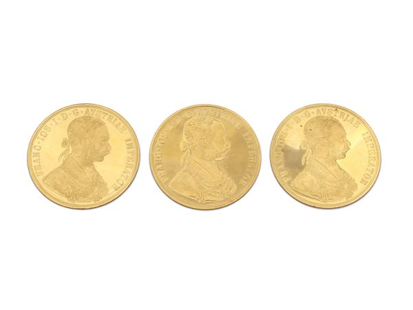 Three four ducat coins