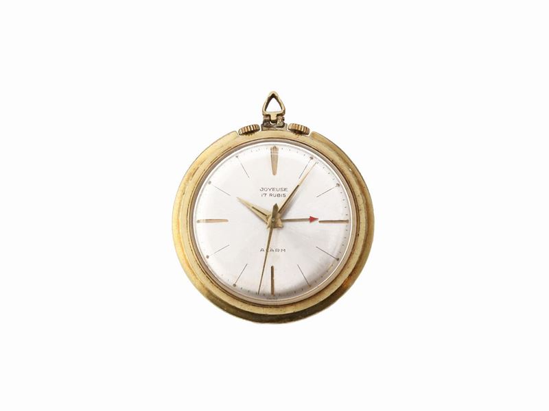 Orologio Jouyeuse Svegliarino da Tasca in Metallo Placcato Oro