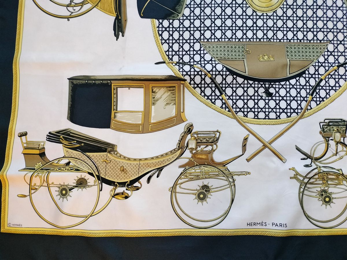 Hermès, "les Voitures À Transformation", Foulard in Seta
