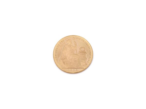 A 100 Soles gold coin