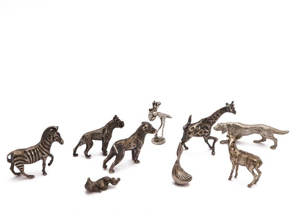 Collection of small silver animals
