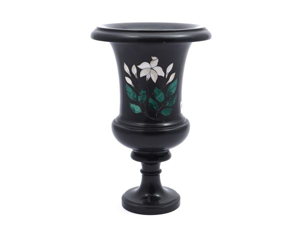 Medici vase in black Belgian marble