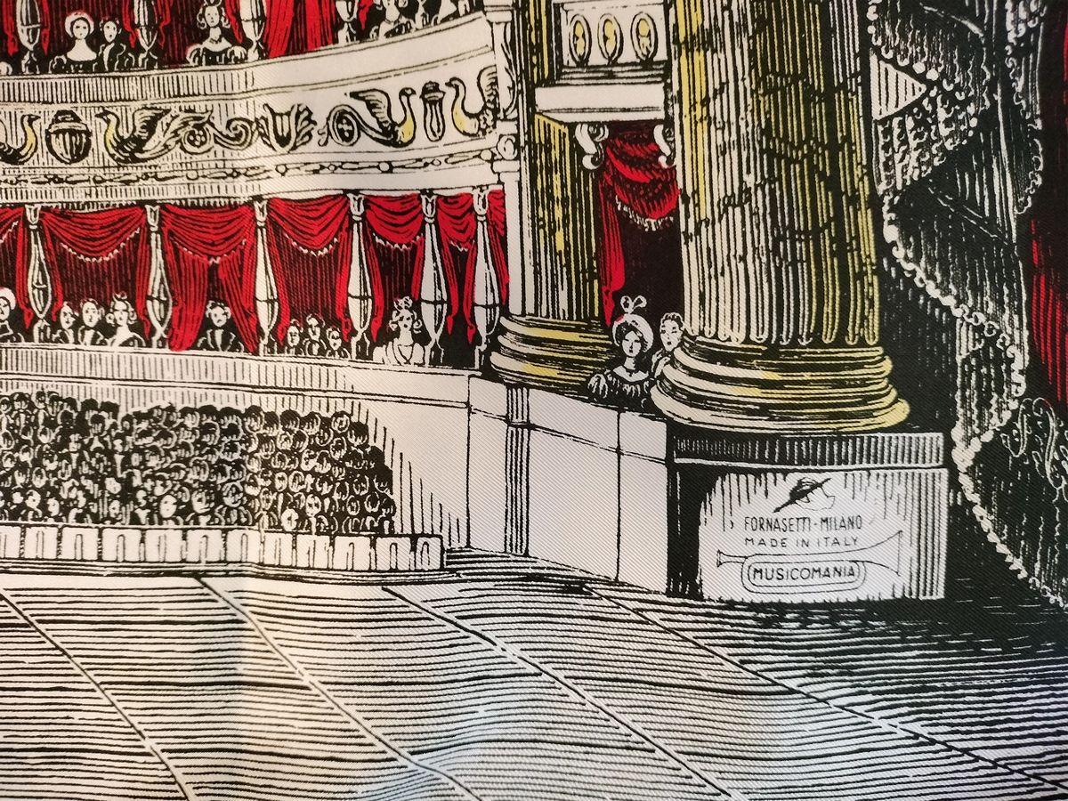 Fornasetti, "interno del Teatro alla Scala", Foulard in Seta