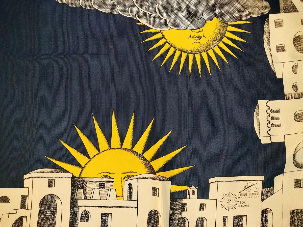 Fornasetti, "sole di Capri", Foulard in Seta