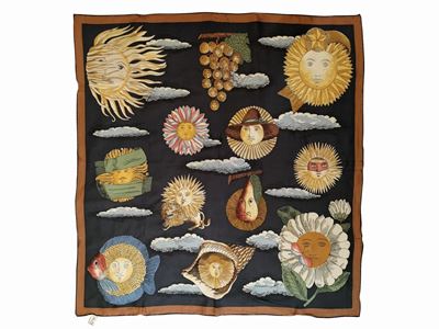 Fornasetti, '12 Mesi 12 Soli', Foulard in Seta