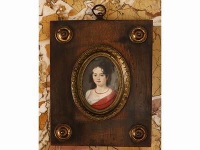 Ritratto di Dama con Collana in Corallo