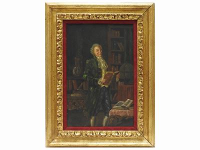 Scena D'interno con Gentiluomo con Libro