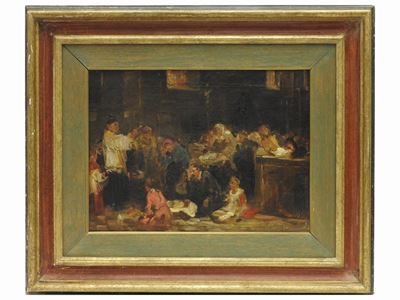 Interno di Chiesa con Personaggi
