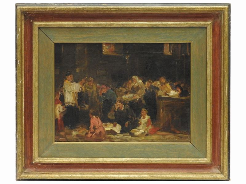 Interno di Chiesa con Personaggi