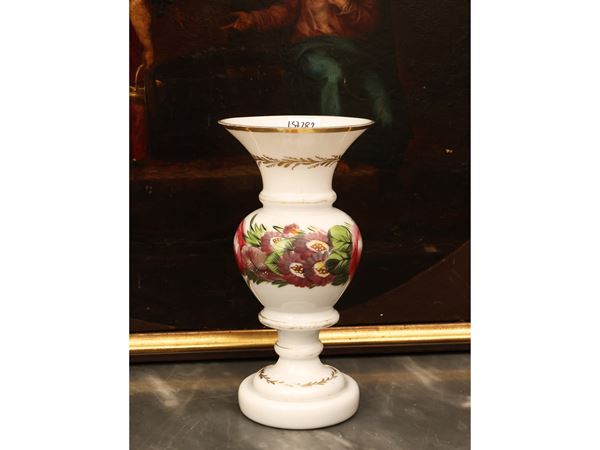 Small milk glass vase