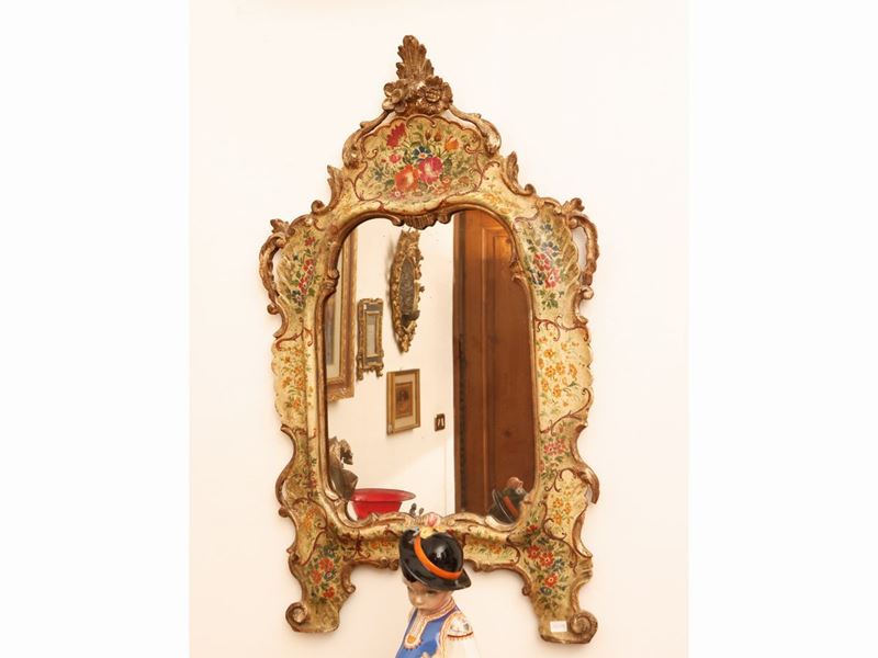 Specchiera in Legno Laccato Color Crema