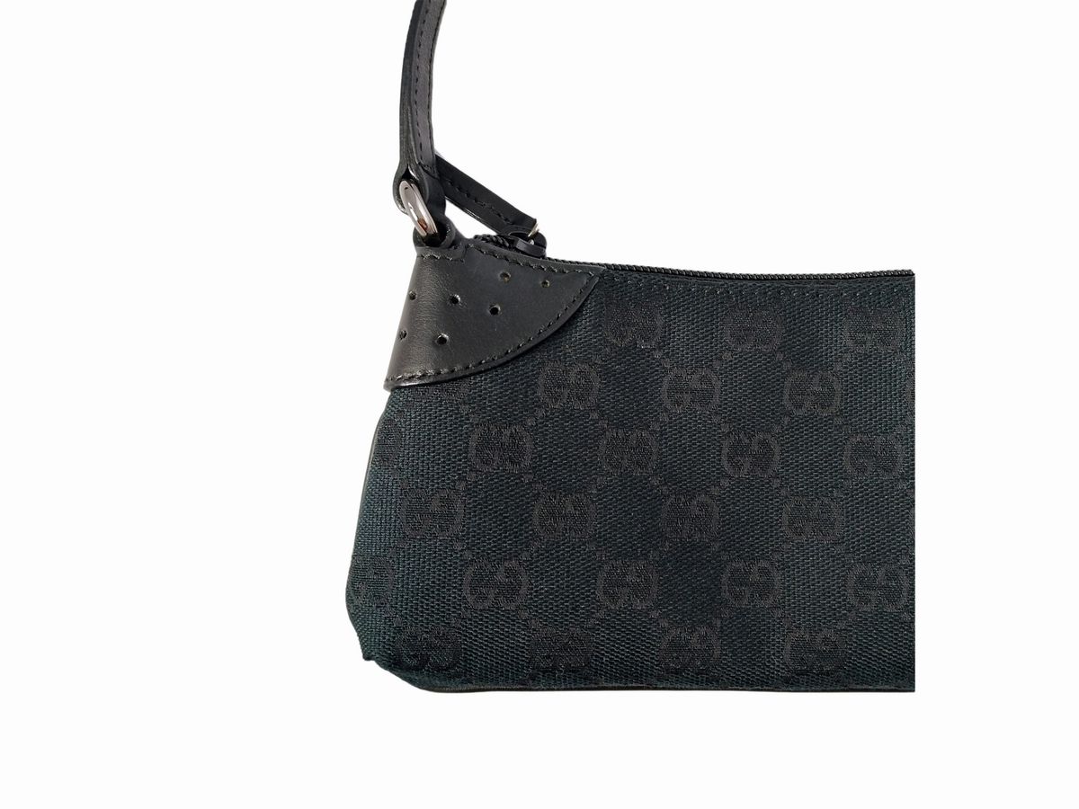 Gucci, Borsetta a Mano Nera in Tessuto Gg