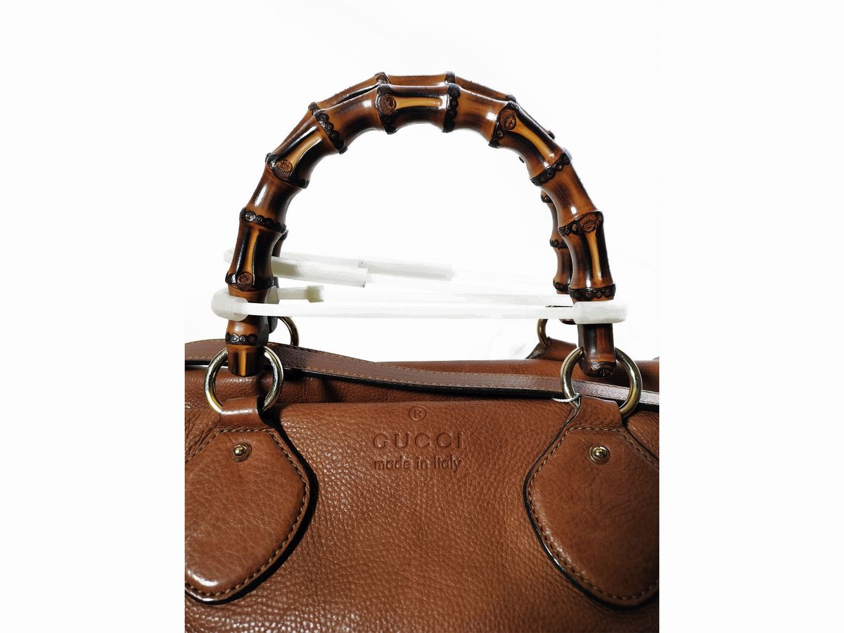 Gucci, Borsa in Pelle Marrone Martellata